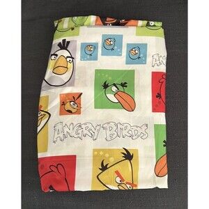 Angry Birds Game Characters Square Print Twin Size Flat Sheet Only